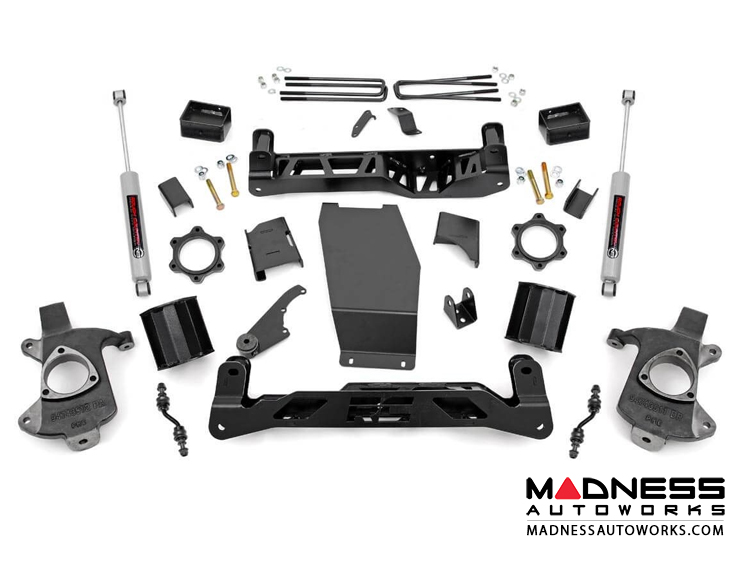 Chevy Silverado 1500 4WD Suspension Lift Kit w/ N3 Shocks - 5" Lift -  Aluminum Stamped Steel Control Arms